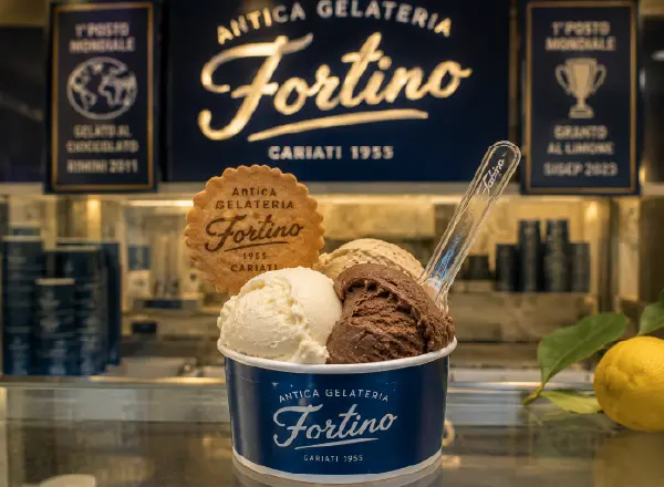 Coppa di gelato artigianale ispirata alla tradizione della Gelateria Fortino di Cariati