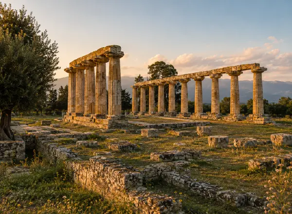Area archeologica di Sibari con resti e colonne dell’antica città